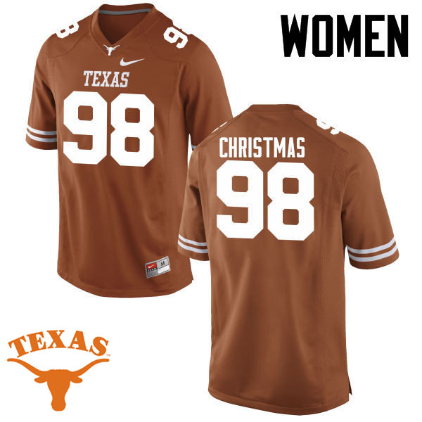 Women #98 DAndre Christmas Texas Longhorns College Football Jerseys-Tex Orange